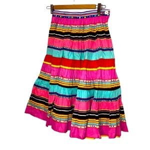 Caroline Charles LONDON multi colored Mexiacana Wedding prairie cotton s…